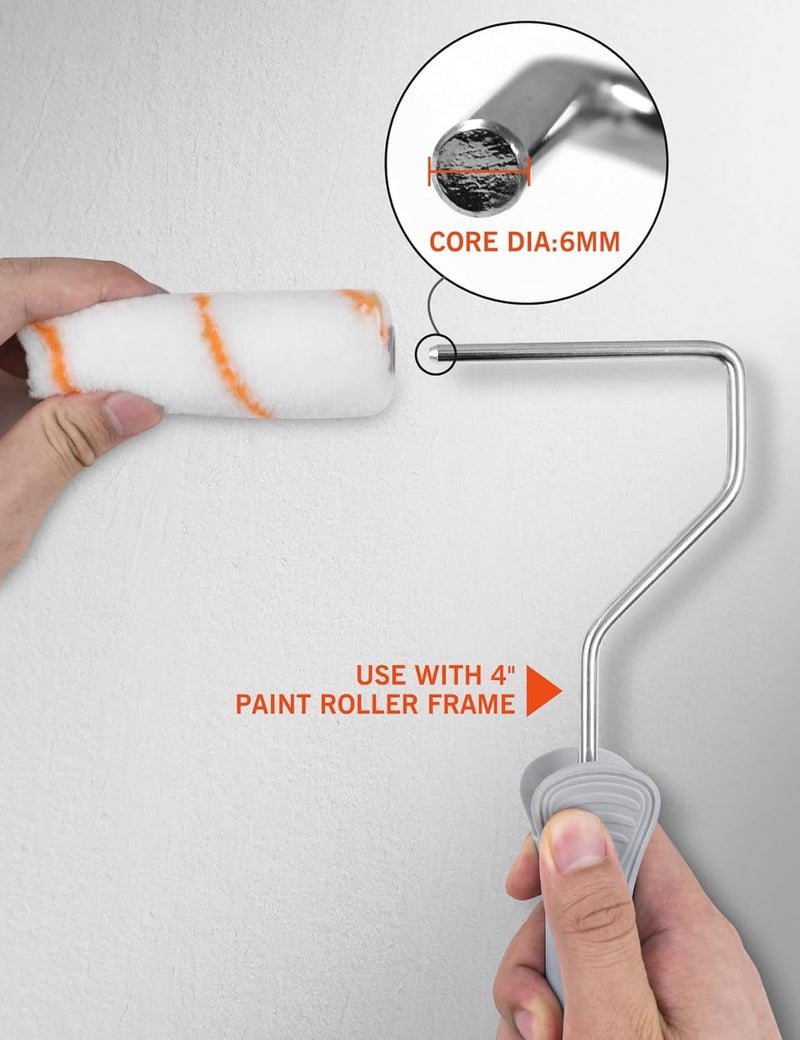 Rolling Dog 4 inch Small Paint Roller Covers - Polyester Roller Covers for Semi Smooth to Semi Rough Surfaces(Pack of 10) - Image 3